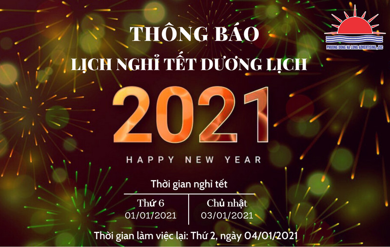 Thông báo lịch nghỉ Tết dương lịch 2021 - Quảng cáo Phương Đông