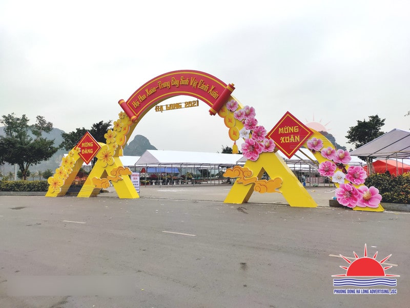 Thi công cổng hội chợ hoa xuân tại Quảng Ninh năm 2021