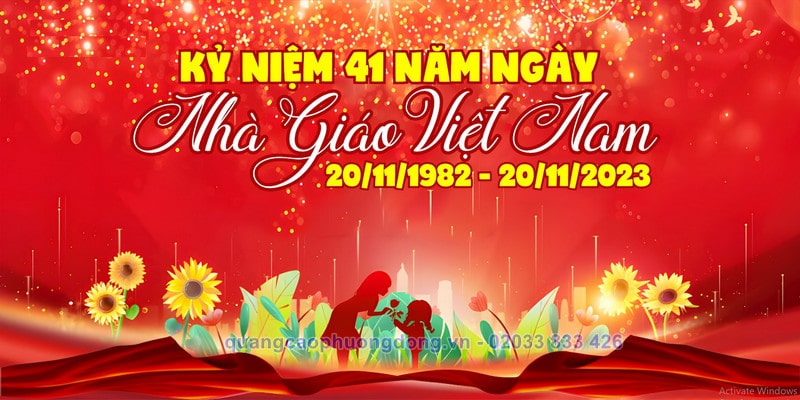 Thiết kế phông chào mừng ngày nhà giáo Việt Nam 20/11 ở Quảng Ninh