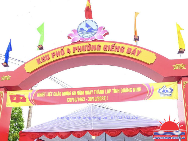 Thi công cổng chào khu phố văn hóa tại Quảng Ninh